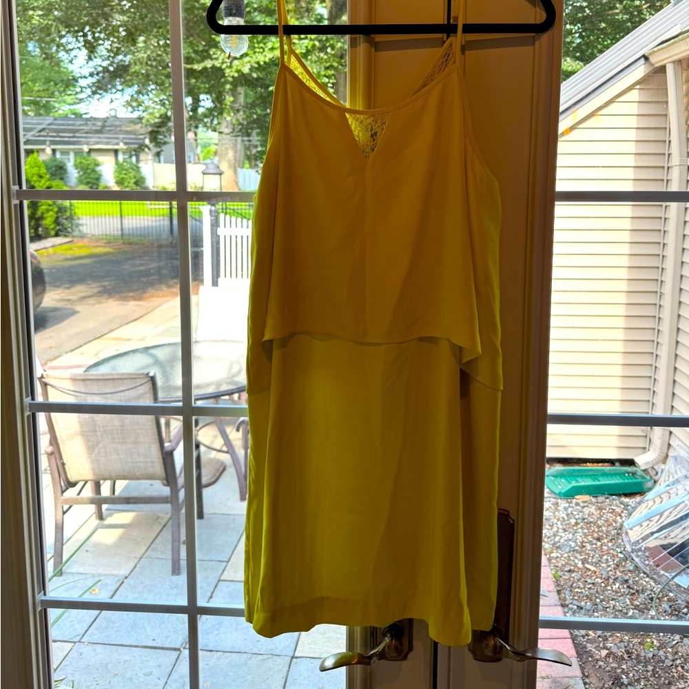 Bar III dress, bright yellow, ok condition